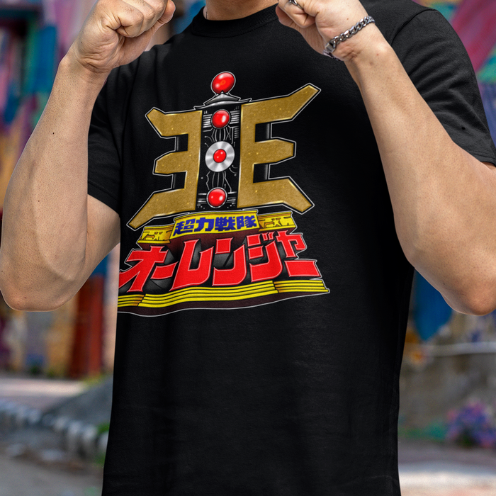 Ohranger Gold Power Staff Tee  Custom Graphic Art Cosplay Shirts Rangers Retro Vintage 90s