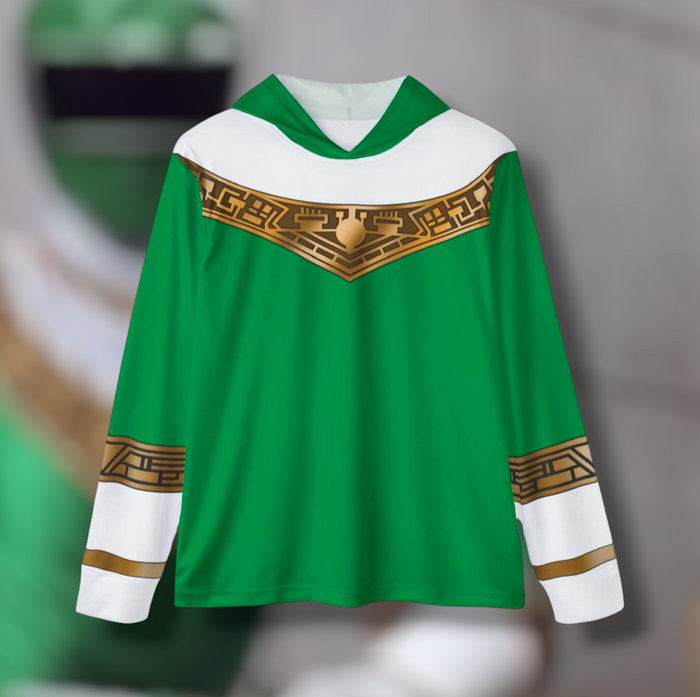 Ohranger green Hoodie (Full Print) Lightweight, Breathable, workout, pull over, fitness Hoodie Super Sentai Custom