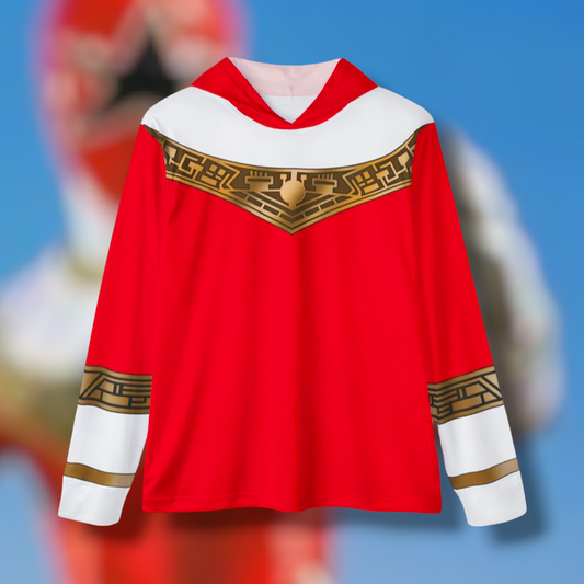 Ohranger Red Hoodie (Full Print) Lightweight, Breathable, workout, pull over, fitness Hoodie Super Sentai Custom