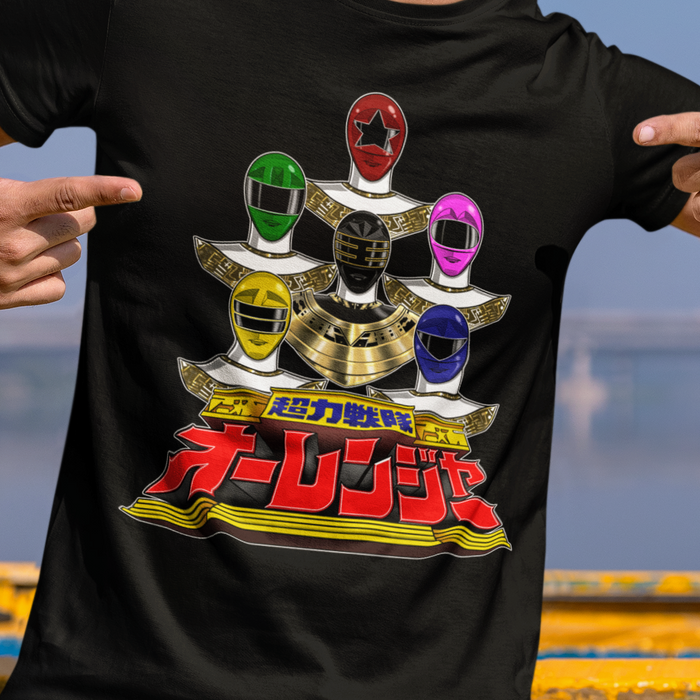 Ohranger Tee Super Sentai T Shirt Custom Graphic Art Cosplay Shirts Rangers Retro Vintage 90s