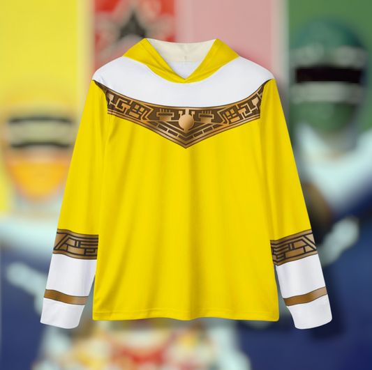 Ohranger Yellow Hoodie (Full Print) Lightweight, Breathable, workout, pull over, fitness Hoodie Super Sentai Custom