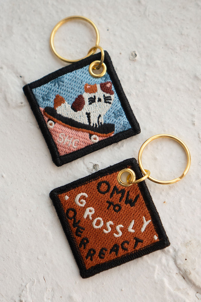 OMW to Overreact - Embroidered Keychain