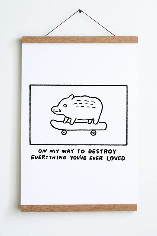 On My Way (Boar) Print