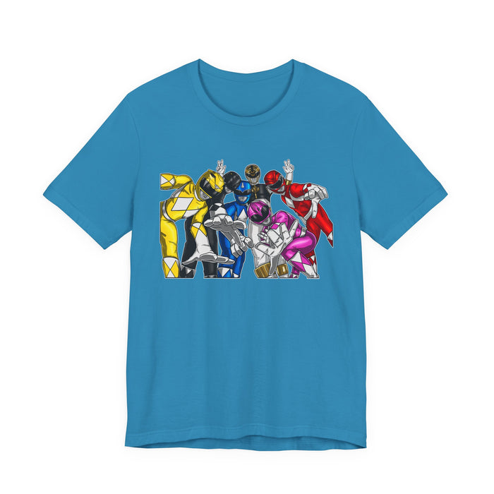 Once a Ranger Tee Super Sentai T Shirt Custom Graphic Art Cosplay Shirts Rangers Retro Vintage 90s
