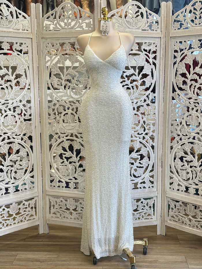 Pearl Embellished Maxi Dress - Estira, Stretchy