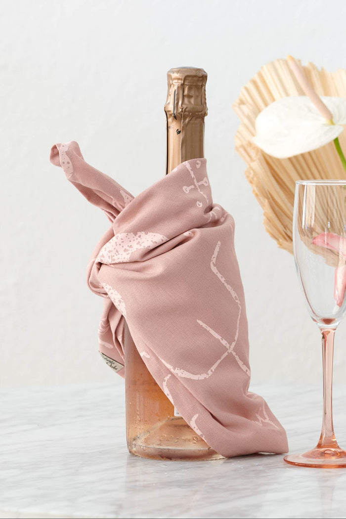 Petroglyph Linen Tea Towel - Blush