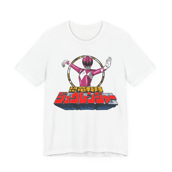 Pink Zyuranger Tee Super Sentai T Shirt Custom Graphic Art Cosplay Shirts Rangers Retro Vintage 90s