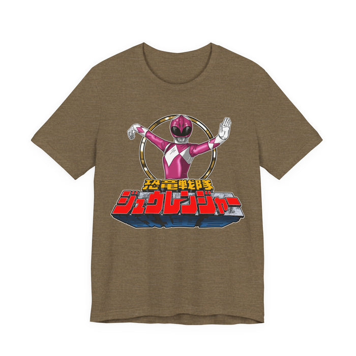 Pink Zyuranger Tee Super Sentai T Shirt Custom Graphic Art Cosplay Shirts Rangers Retro Vintage 90s