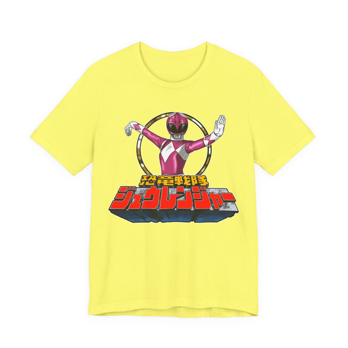 Pink Zyuranger Tee Super Sentai T Shirt Custom Graphic Art Cosplay Shirts Rangers Retro Vintage 90s