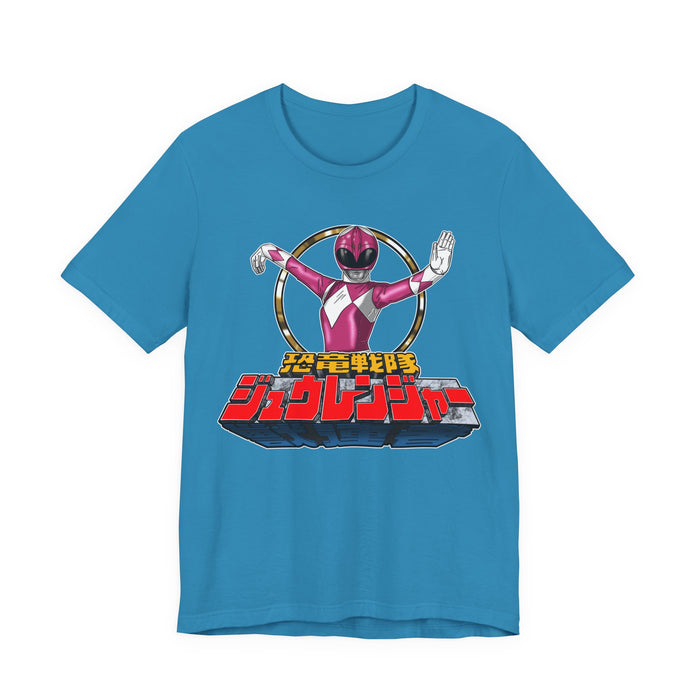 Pink Zyuranger Tee Super Sentai T Shirt Custom Graphic Art Cosplay Shirts Rangers Retro Vintage 90s