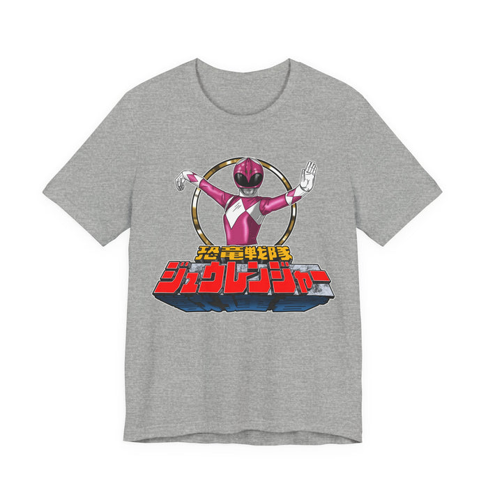 Pink Zyuranger Tee Super Sentai T Shirt Custom Graphic Art Cosplay Shirts Rangers Retro Vintage 90s