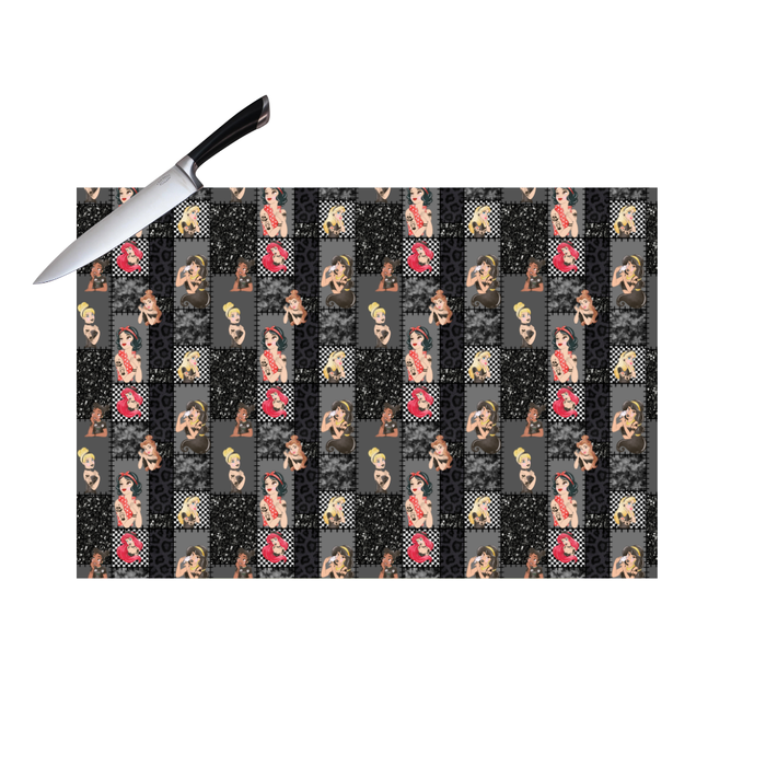 PLAID TATTOO  PRINCESS  CUTTING BOARD