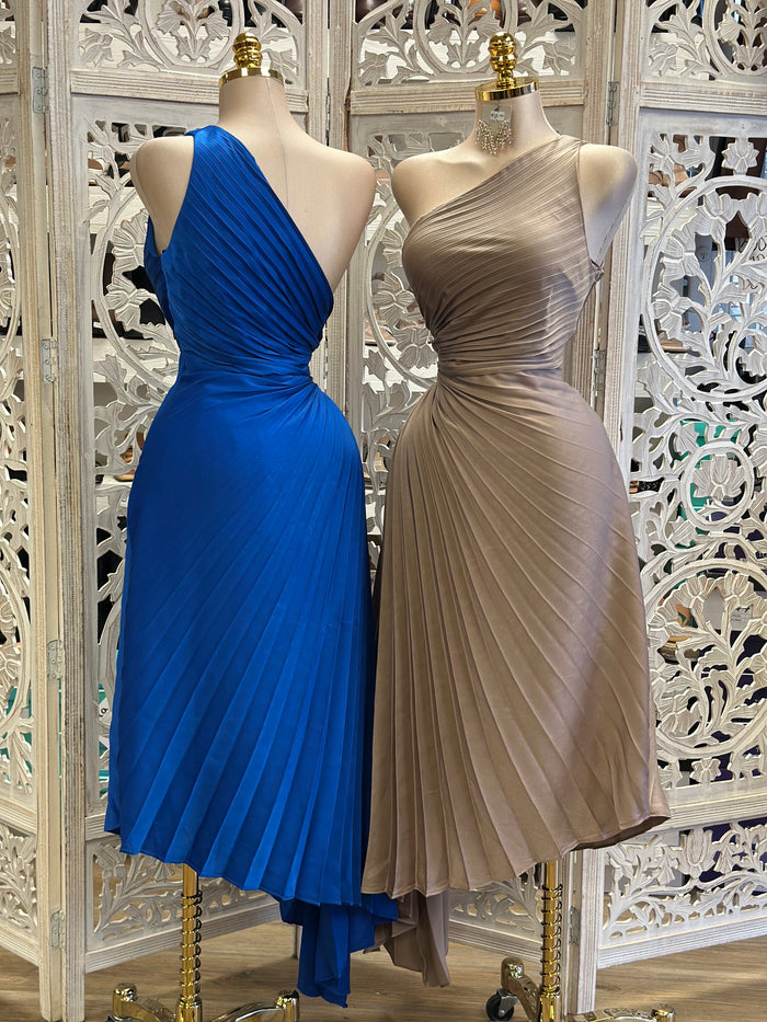 Pleated One Shoulder Dress- Don’t stretch