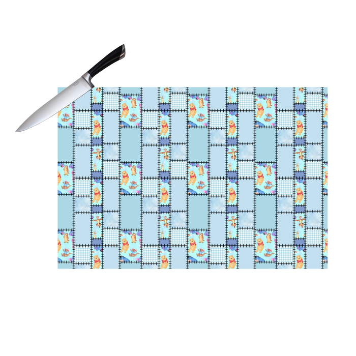 POOH BLUE PLAID   CUTTING BOARD