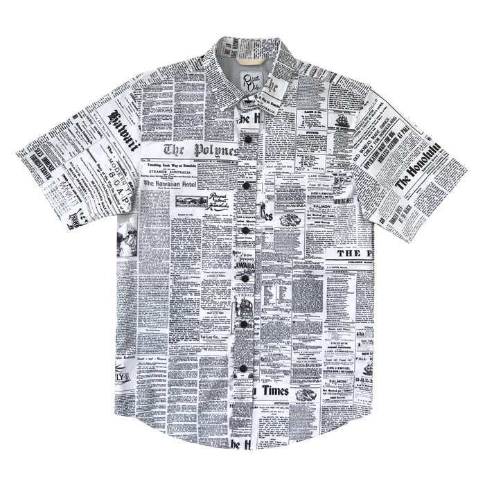 Pow! Wow! Hawaii 2019 Old News Button Front Shirt - LAST ONE SIZE XS