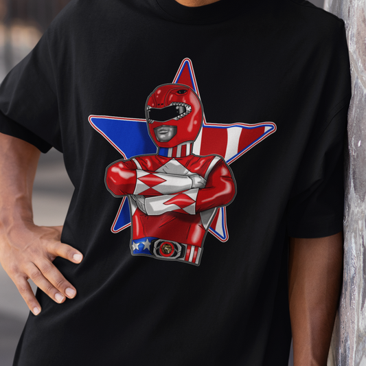 Super Sentai Inspired  T shirt featuring Red zyuranger from Akibaranger
