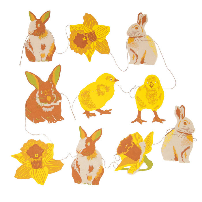 Rabbits Screen Printed and Sewn Garland