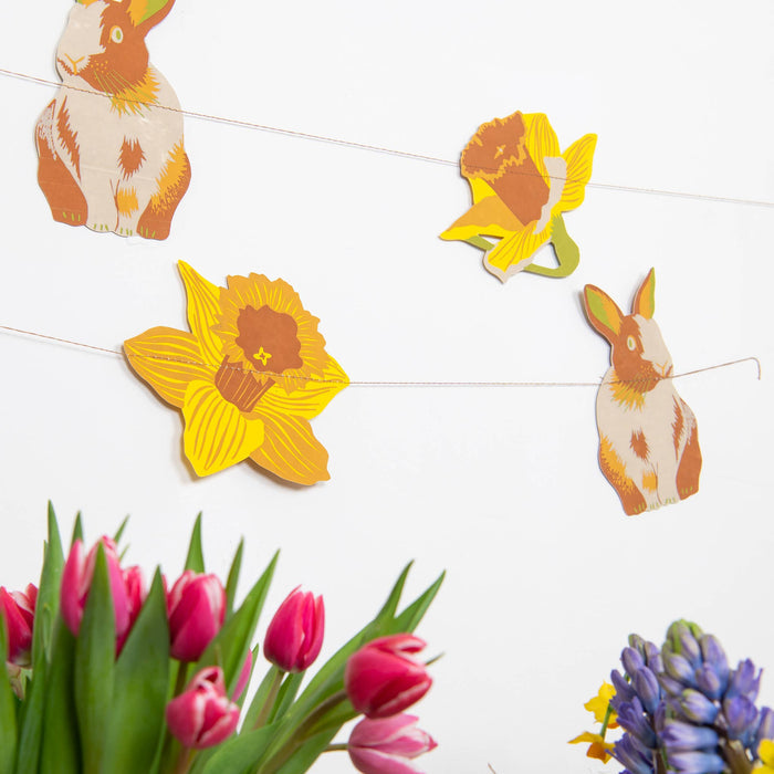 Rabbits Screen Printed and Sewn Garland