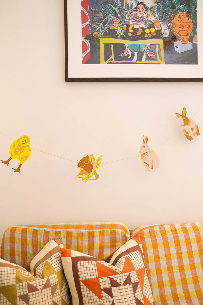 Rabbits Screen Printed and Sewn Garland