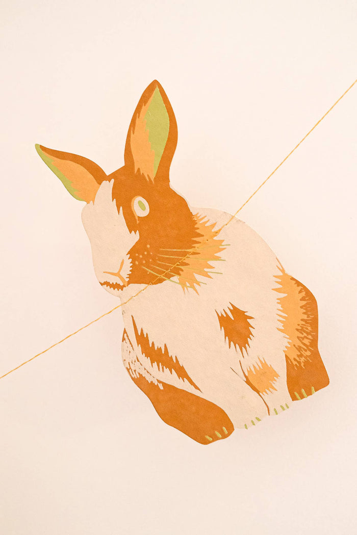 Rabbits Screen Printed and Sewn Garland