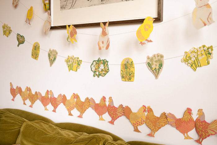 Rabbits Screen Printed and Sewn Garland