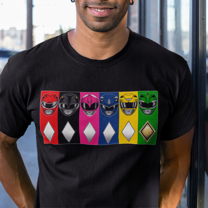Rangers Tee Custom Graphic Art Cosplay Shirts Rangers Retro Vintage 90s