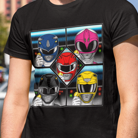 Super Sentai Inspired Zturanger / power ranger T shirt featuring the team inside their cockpits