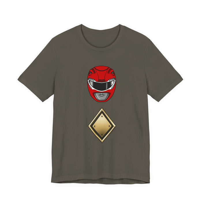 Red Shield Tee Super Sentai T Shirt Custom Graphic Art Cosplay Shirts Rangers Retro Vintage 90s