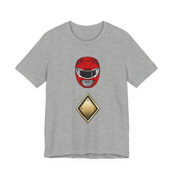 Red Shield Tee Super Sentai T Shirt Custom Graphic Art Cosplay Shirts Rangers Retro Vintage 90s