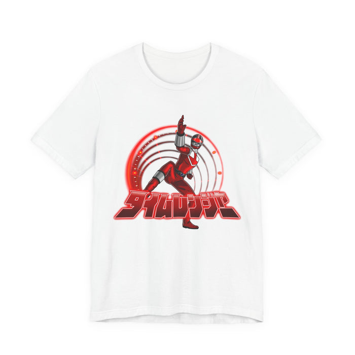 Red Time Force Tee Super Sentai T Shirt Custom Graphic Art Cosplay Shirts Rangers Retro Vintage 90s