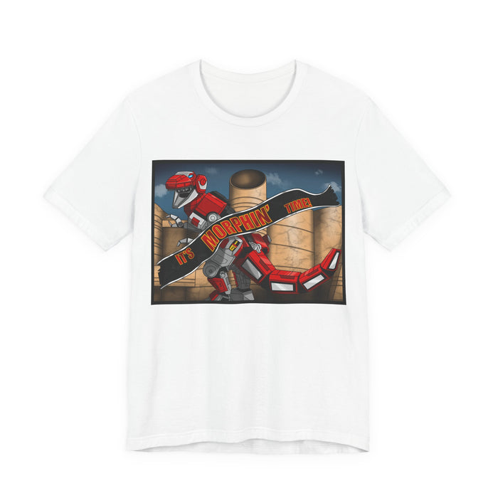 Red Tyrannosaurus Megazord Jurassic Tee Super Sentai T Shirt Custom Graphic Art Cosplay Shirts Rangers Retro Vintage 90s