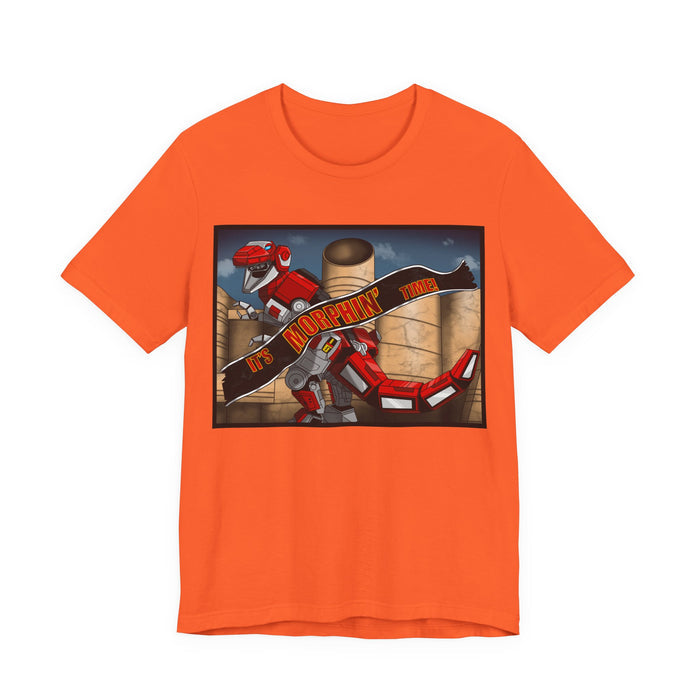 Red Tyrannosaurus Megazord Jurassic Tee Super Sentai T Shirt Custom Graphic Art Cosplay Shirts Rangers Retro Vintage 90s