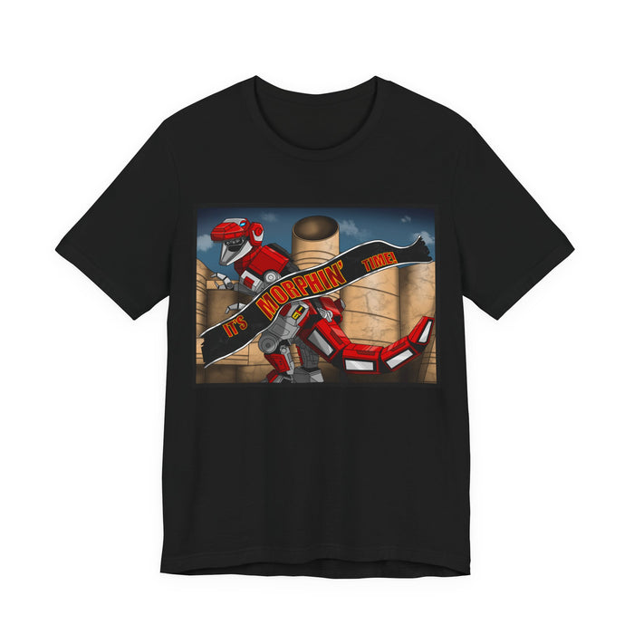 Red Tyrannosaurus Megazord Jurassic Tee Super Sentai T Shirt Custom Graphic Art Cosplay Shirts Rangers Retro Vintage 90s