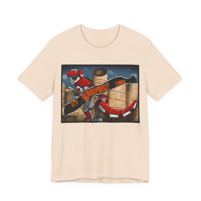 Red Tyrannosaurus Megazord Jurassic Tee Super Sentai T Shirt Custom Graphic Art Cosplay Shirts Rangers Retro Vintage 90s