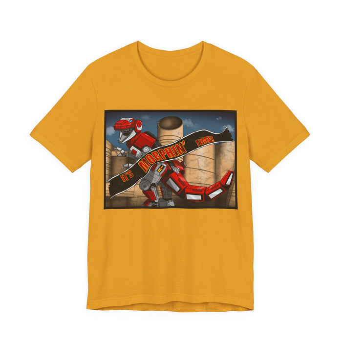 Red Tyrannosaurus Megazord Jurassic Tee Super Sentai T Shirt Custom Graphic Art Cosplay Shirts Rangers Retro Vintage 90s