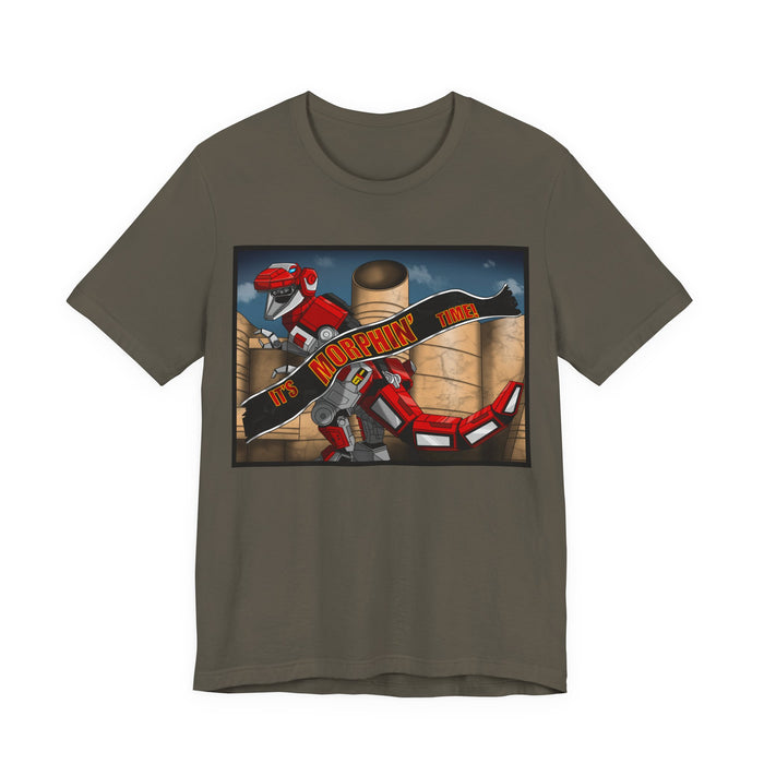 Red Tyrannosaurus Megazord Jurassic Tee Super Sentai T Shirt Custom Graphic Art Cosplay Shirts Rangers Retro Vintage 90s