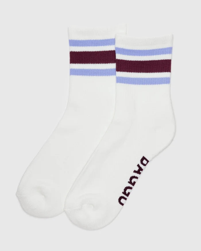 RIBBED SOCKS - IVORY STRIPE