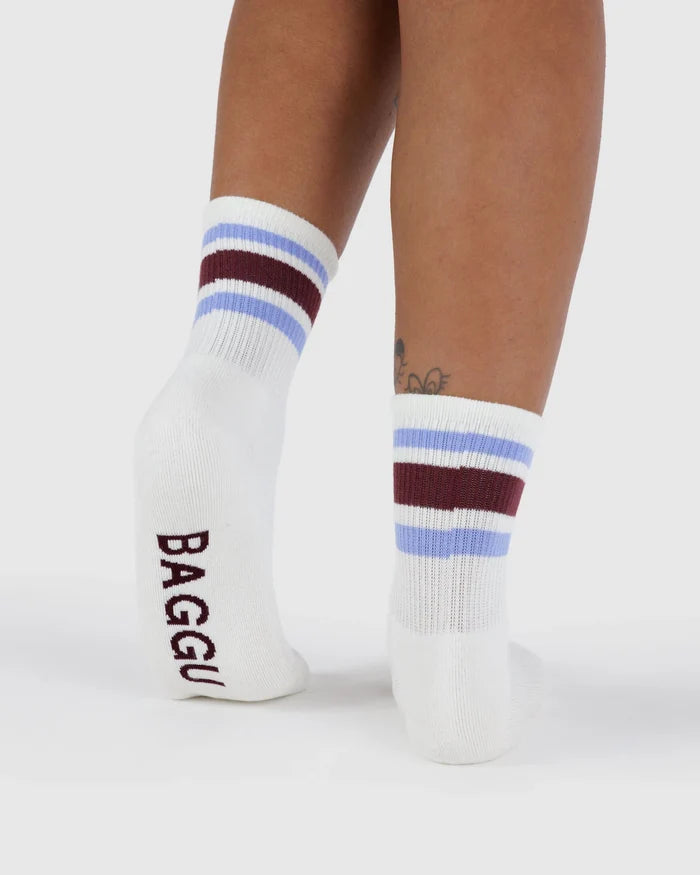 RIBBED SOCKS - IVORY STRIPE