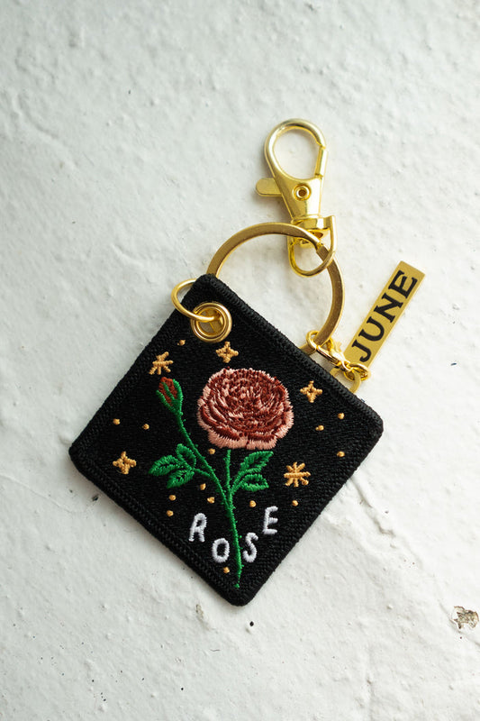 Rose - June Birth Flower Keychain