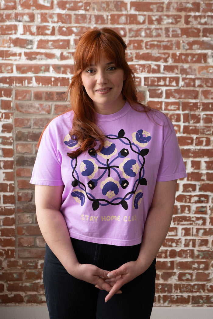 Rosebud CC Boxy Tee | Purple Highlighter