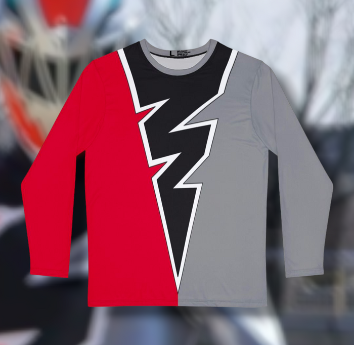 Ryusoulger Red Long Sleeve Shirt (Full Print) Custom Graphic Art Cosplay Shirts Dino Fury Rangers Retro Vintage 90s