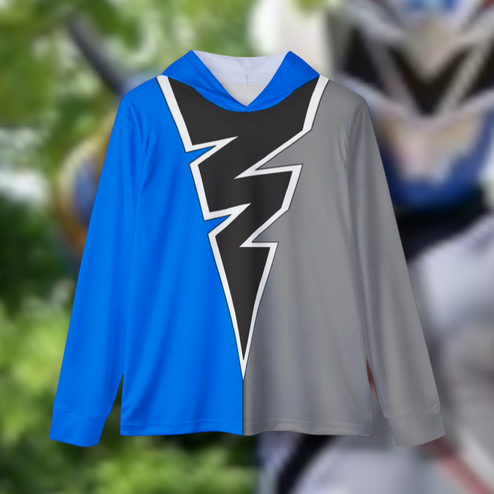 Ryusoulger Ryusoul Blue Hoodie (FULL PRINT) Lightweight, Breathable, workout, pull over, fitness Hoodie Super Sentai Custom