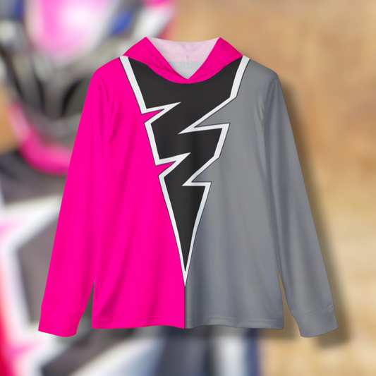 Ryusoulger Ryusoul Pink Hoodie (FULL PRINT) Lightweight, Breathable, workout, pull over, fitness Hoodie Super Sentai Custom