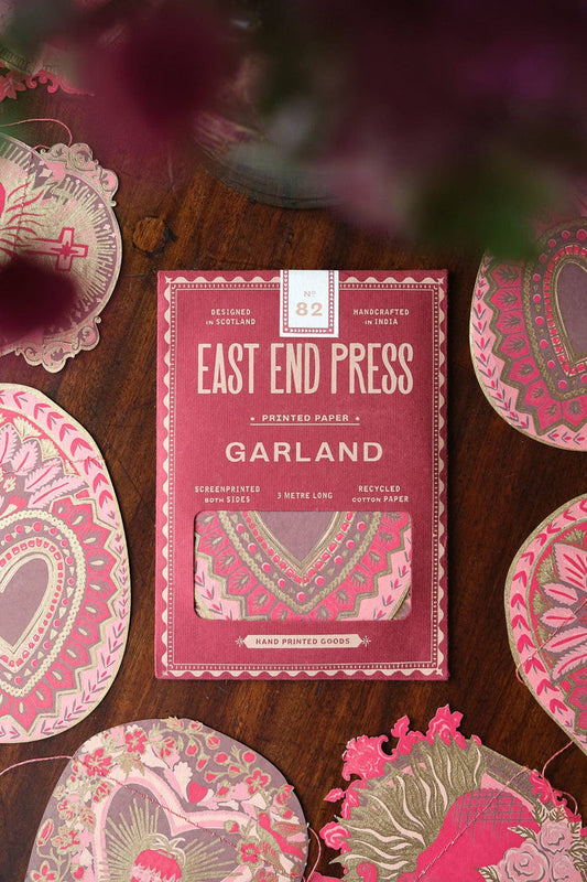 Saint Valentine Screen Printed and Sewn Garland