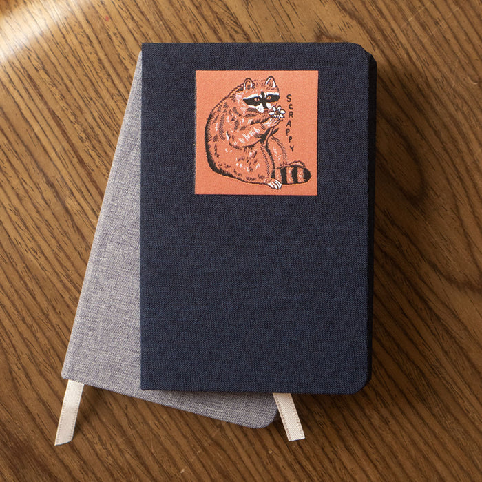 Scrappy Raccoon - Woven Sticky Patch