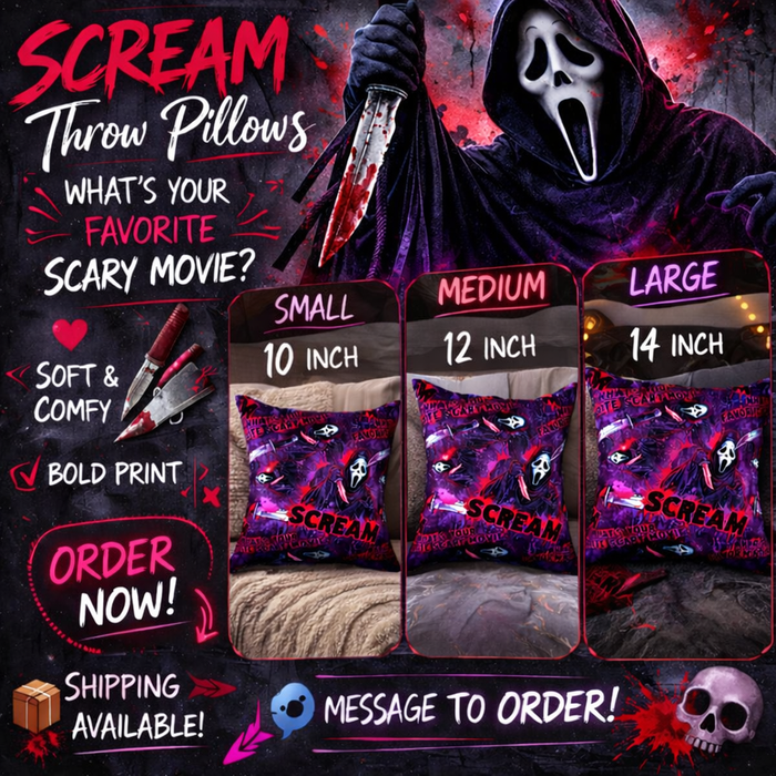 SCREAM throw pillows