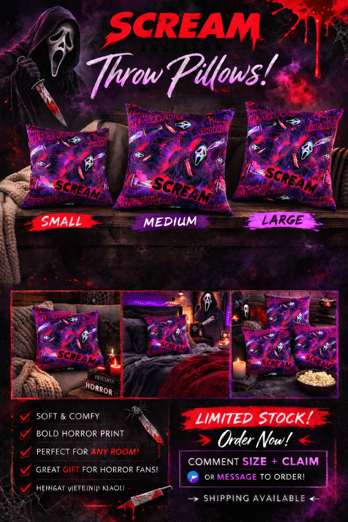 SCREAM throw pillows