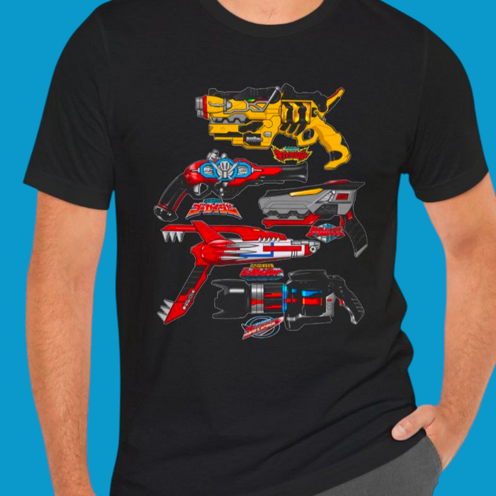 Sentai Blasters Tee Super Sentai T Shirt Custom Graphic Art Cosplay Shirts  Retro Vintage 90s