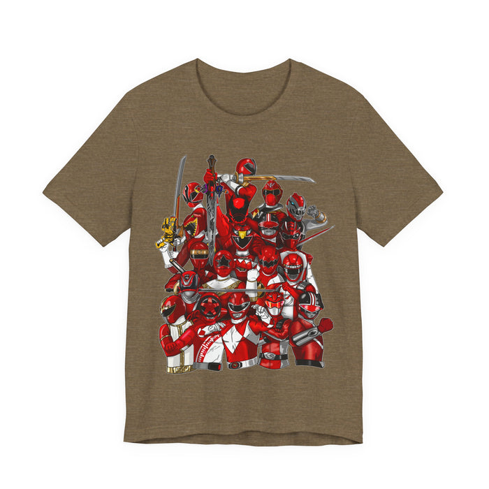 Sentai Red Tee  Custom Graphic Art Cosplay Shirts Rangers Retro Vintage 90s