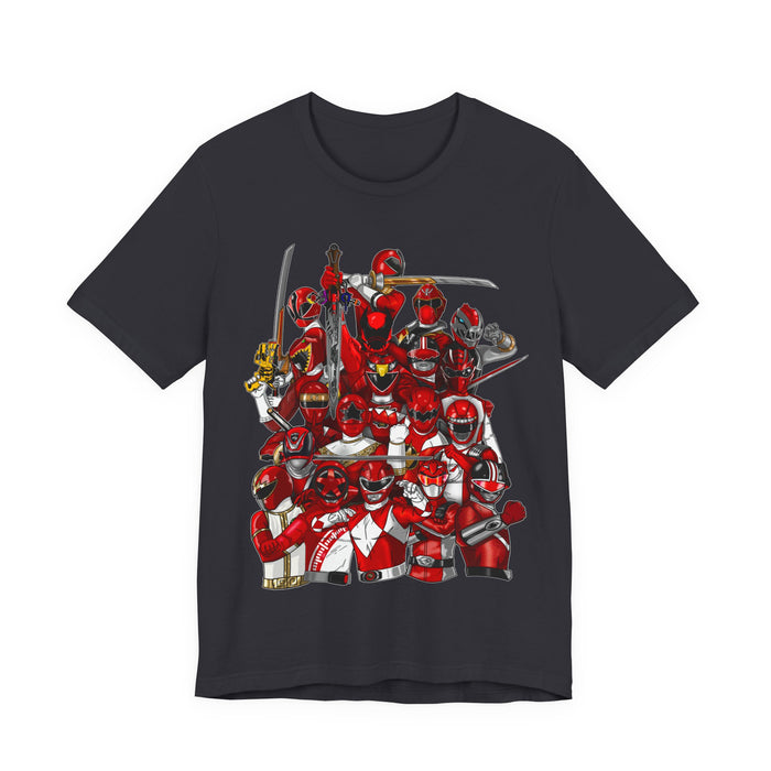 Sentai Red Tee  Custom Graphic Art Cosplay Shirts Rangers Retro Vintage 90s